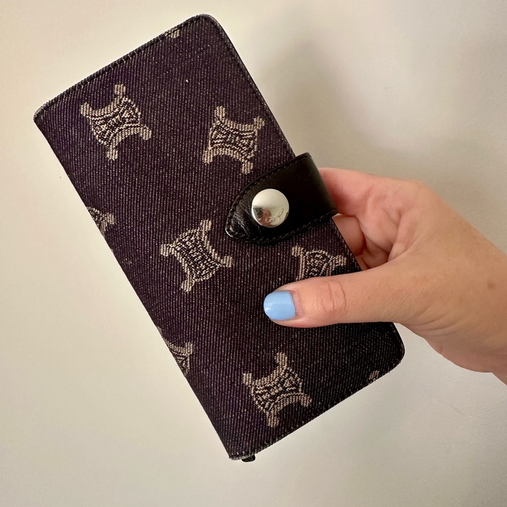 Celine Denim and leather wallet